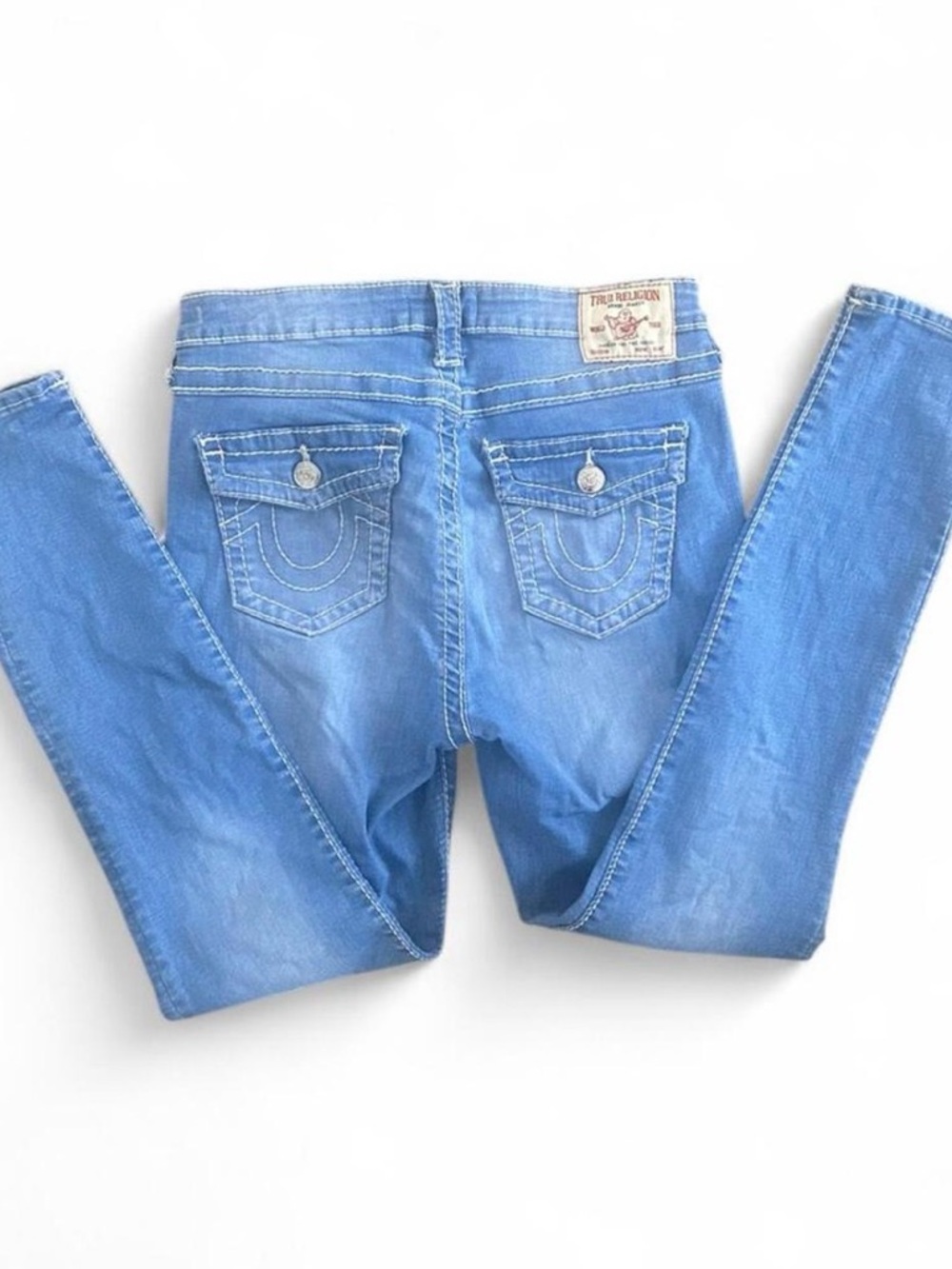 True Religion Jennie Curvy Super Skinny Jeans Size 29 Mid Rise Light Wash - Picture 4 of 4